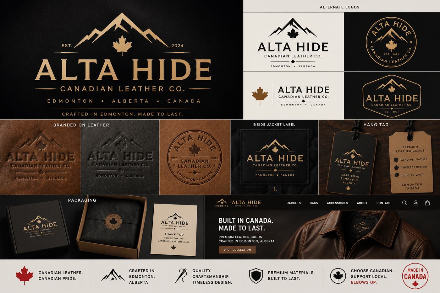 Alta Hide Canadian Leather Co. brand identity